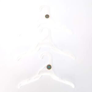 TWO Size L & ONE Size M White Plastic Pet Clothing DOG CAT PET Coat Hangers -GUC
